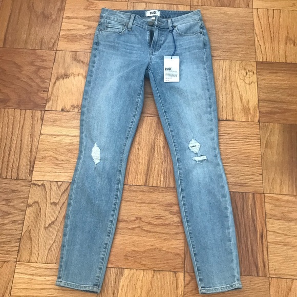 NWT PAIGE Verdugo Ankle Destructed Skinny Jeans 27 - Picture 2 of 8